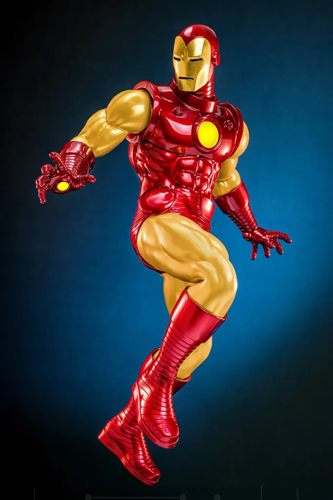 Iron Man action figure in volo